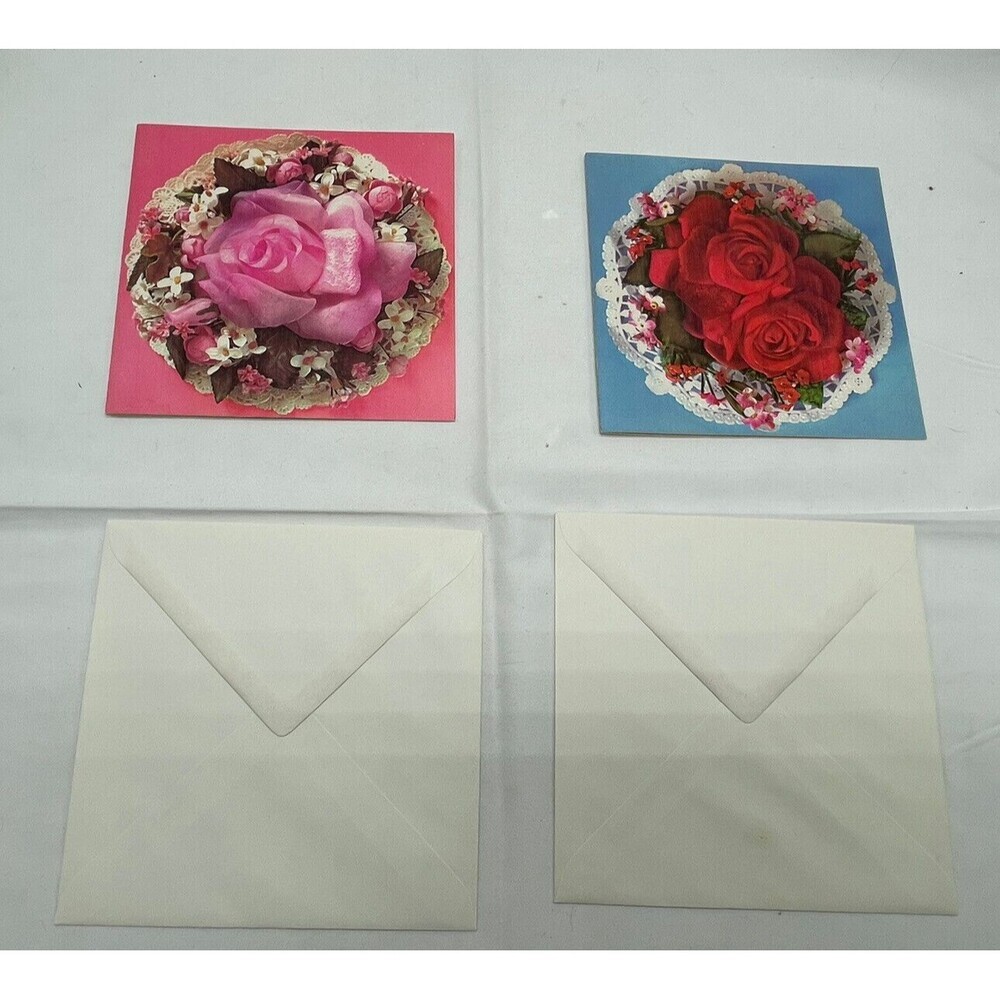 2 Vintage 70’s QUALITY CREST Greeting Cards With Envelopes Happy Birthday Unused